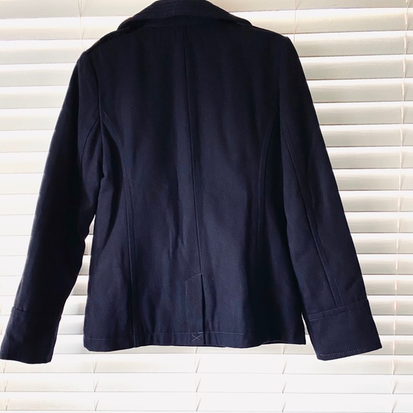 American Eagle Outfitters Navy Blue Wool Pea Coat - Picture 2 of 8